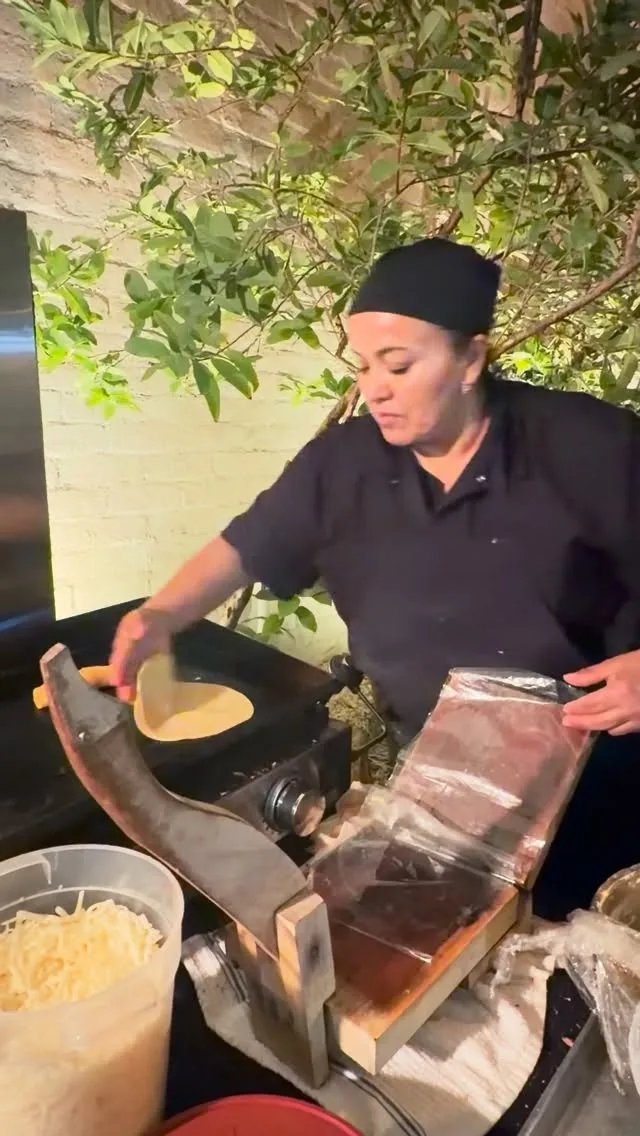 Handmade tortillas prepared fresh on-site by TacoNTodo