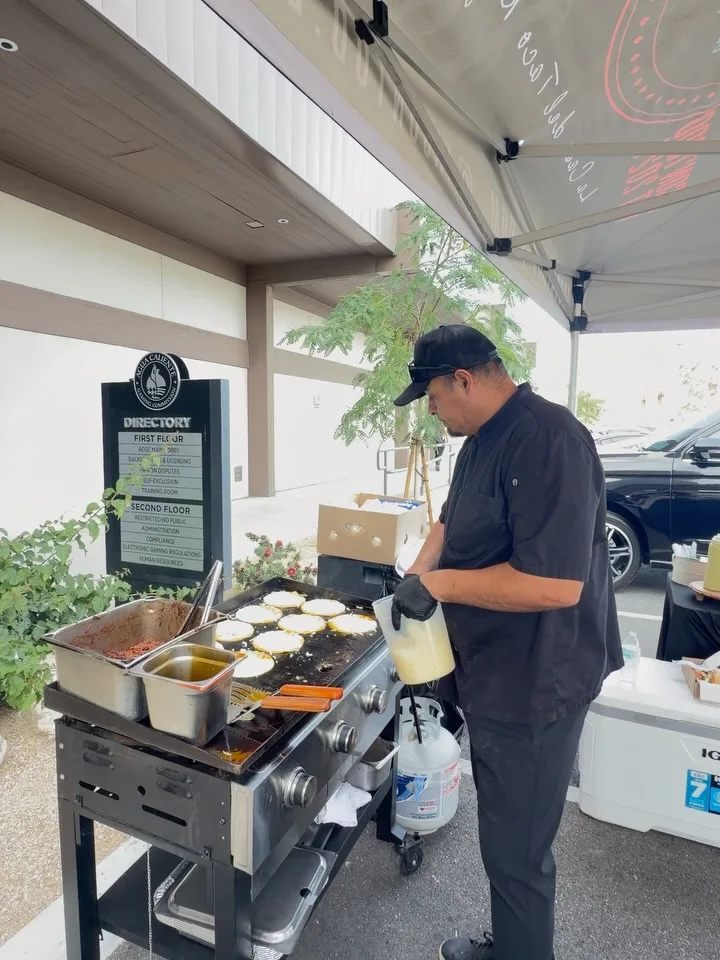 Omar grilling fresh tacos at an Agua Caliente Casino corporate event