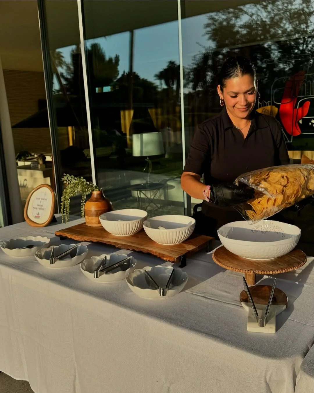 Elevated TacoNTodo catering setup for a corporate event